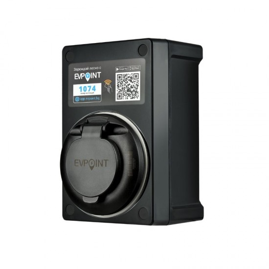 Σταθμός φόρτισης EV EVPoint EV7 Type 2 Tethered | 7,4 kW AC | Μαύρο χρώμα